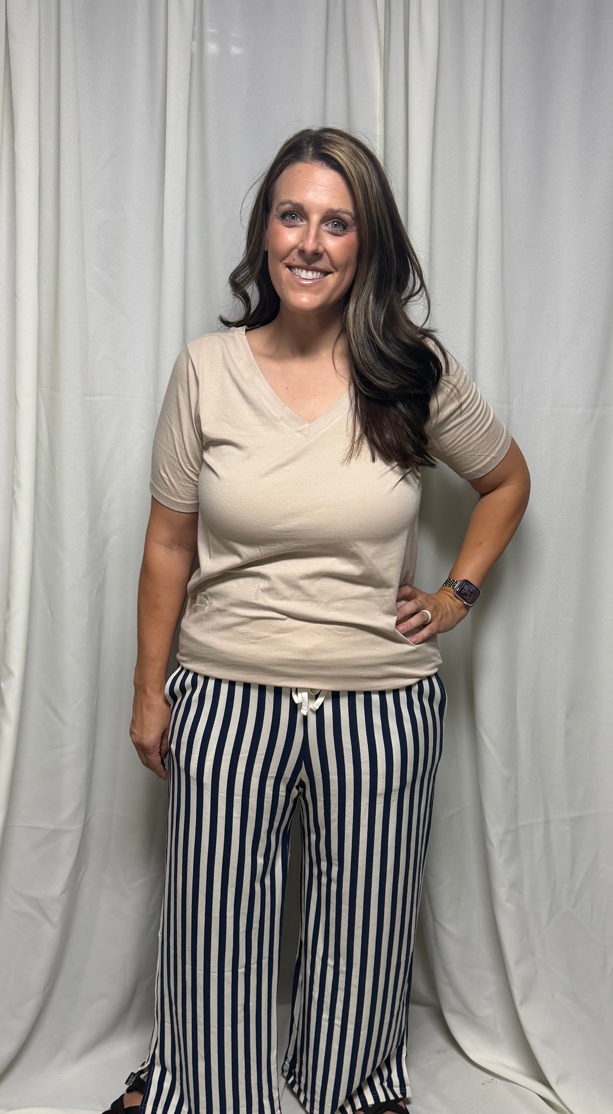 Striped Wide Leg Pant