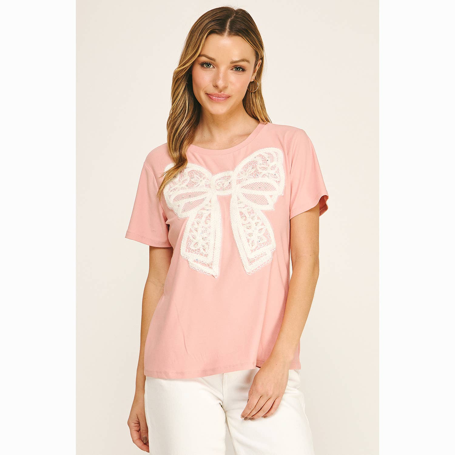 Embellished Bow Tee