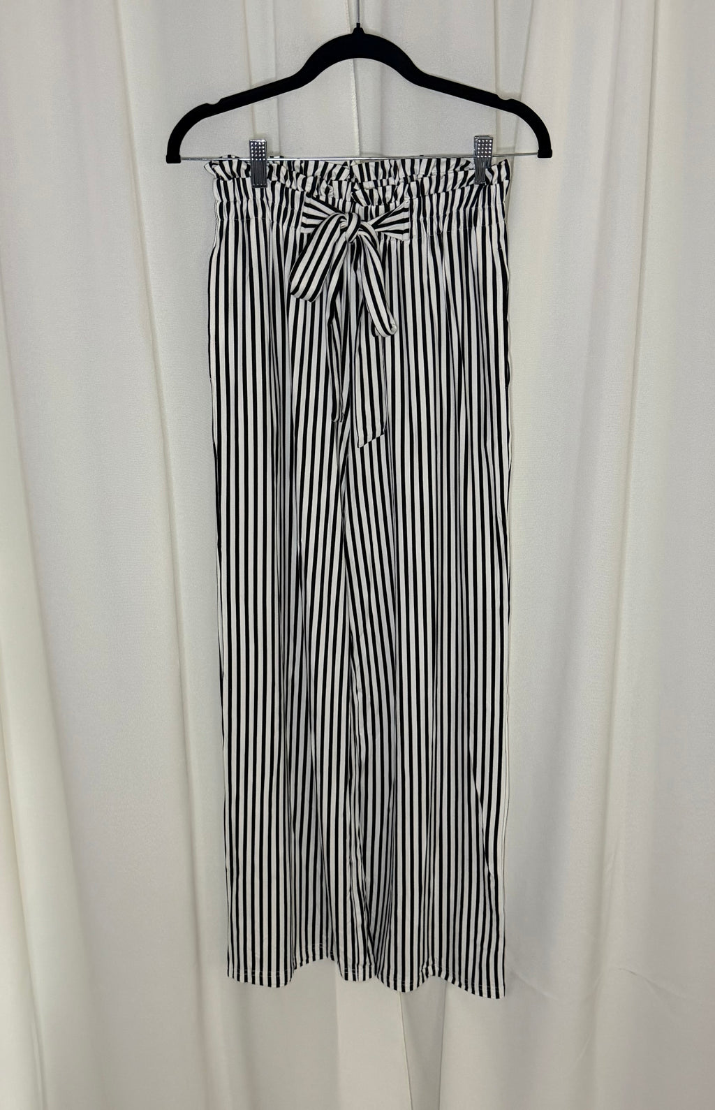 Stripe Tied High Waist Pants