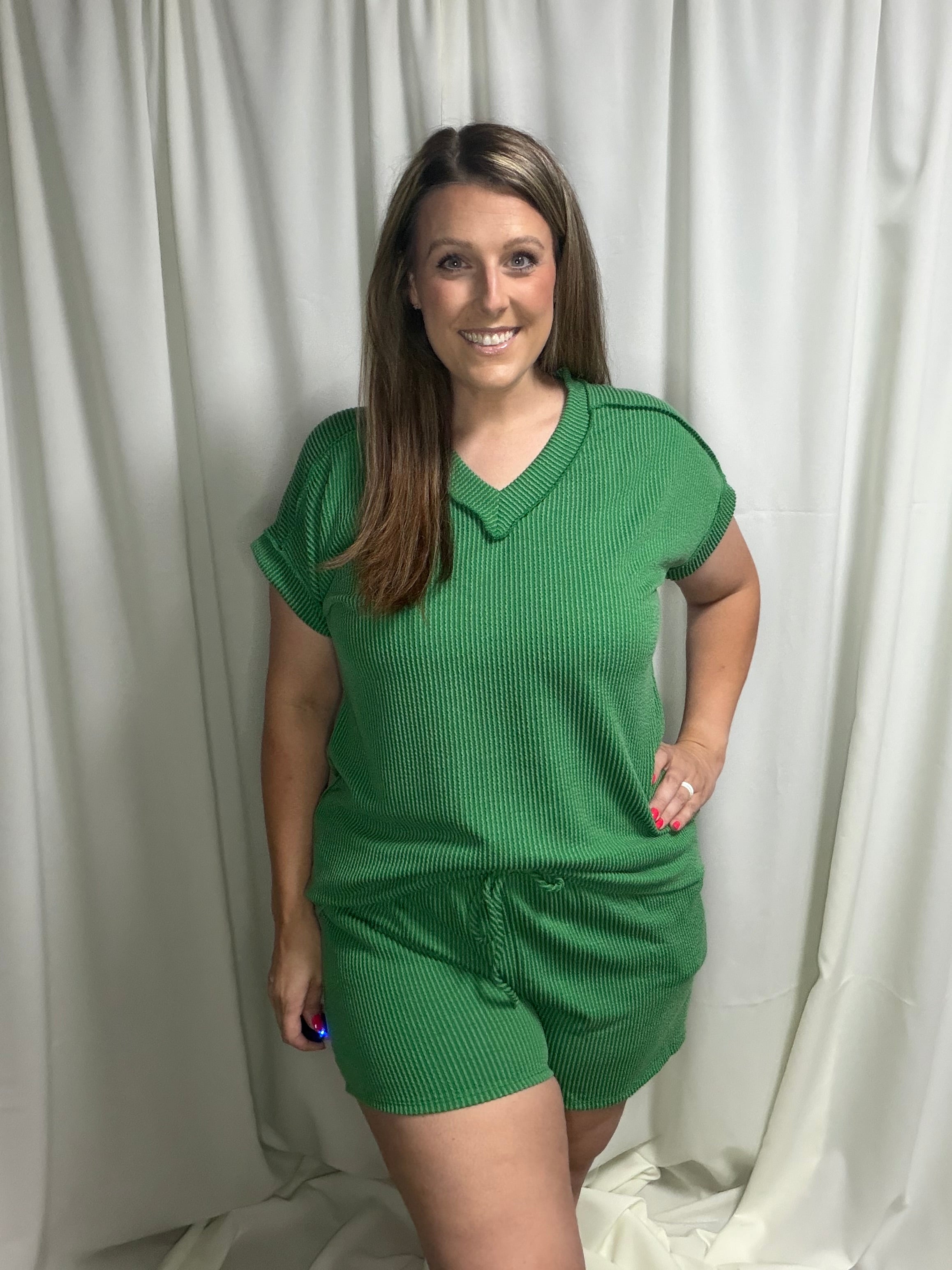 Ribbed Matching Short Set