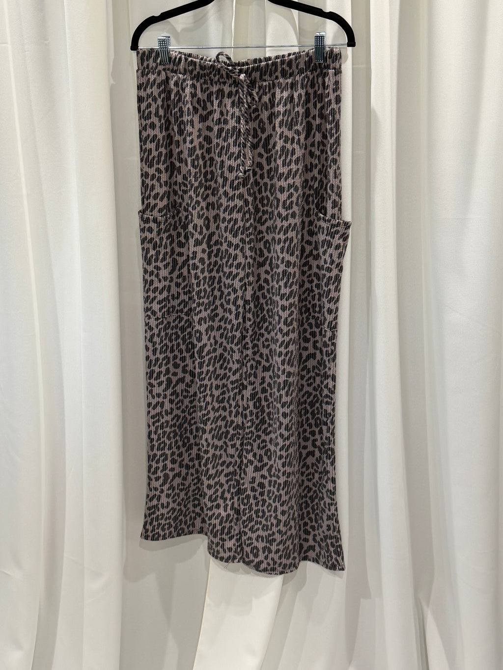 Animal Print Ribbed Pants