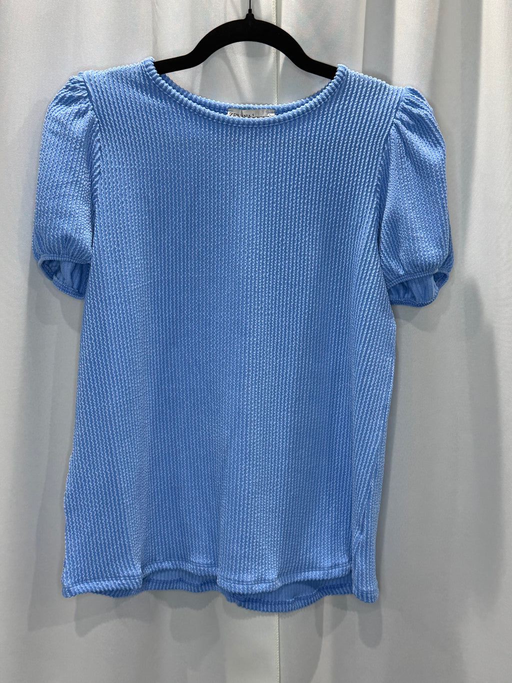 Ribbed Puff Sleeve Shirt