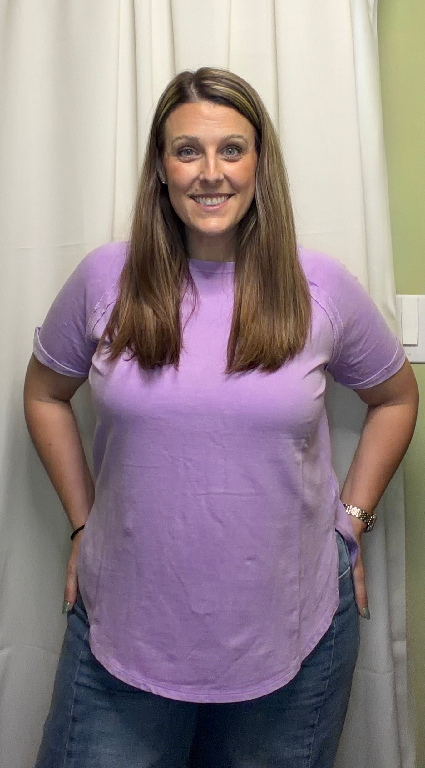 French Terry Curved Hem Top