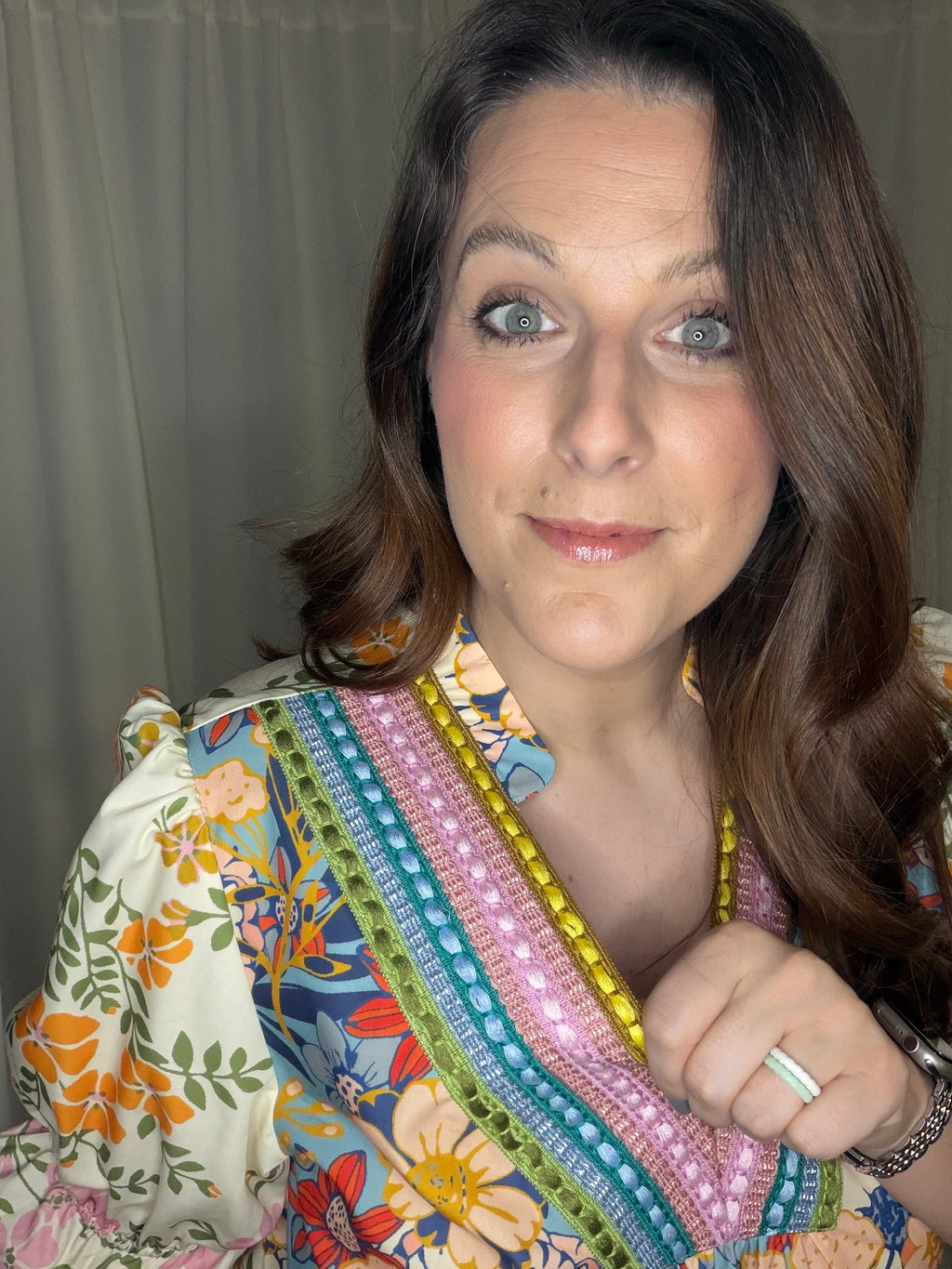Crochet Boho Half Sleeve Floral Blouse