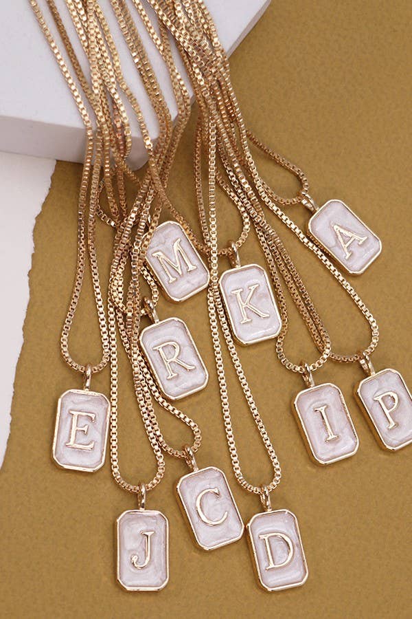 Monogram Initial Pearly Charm Necklace