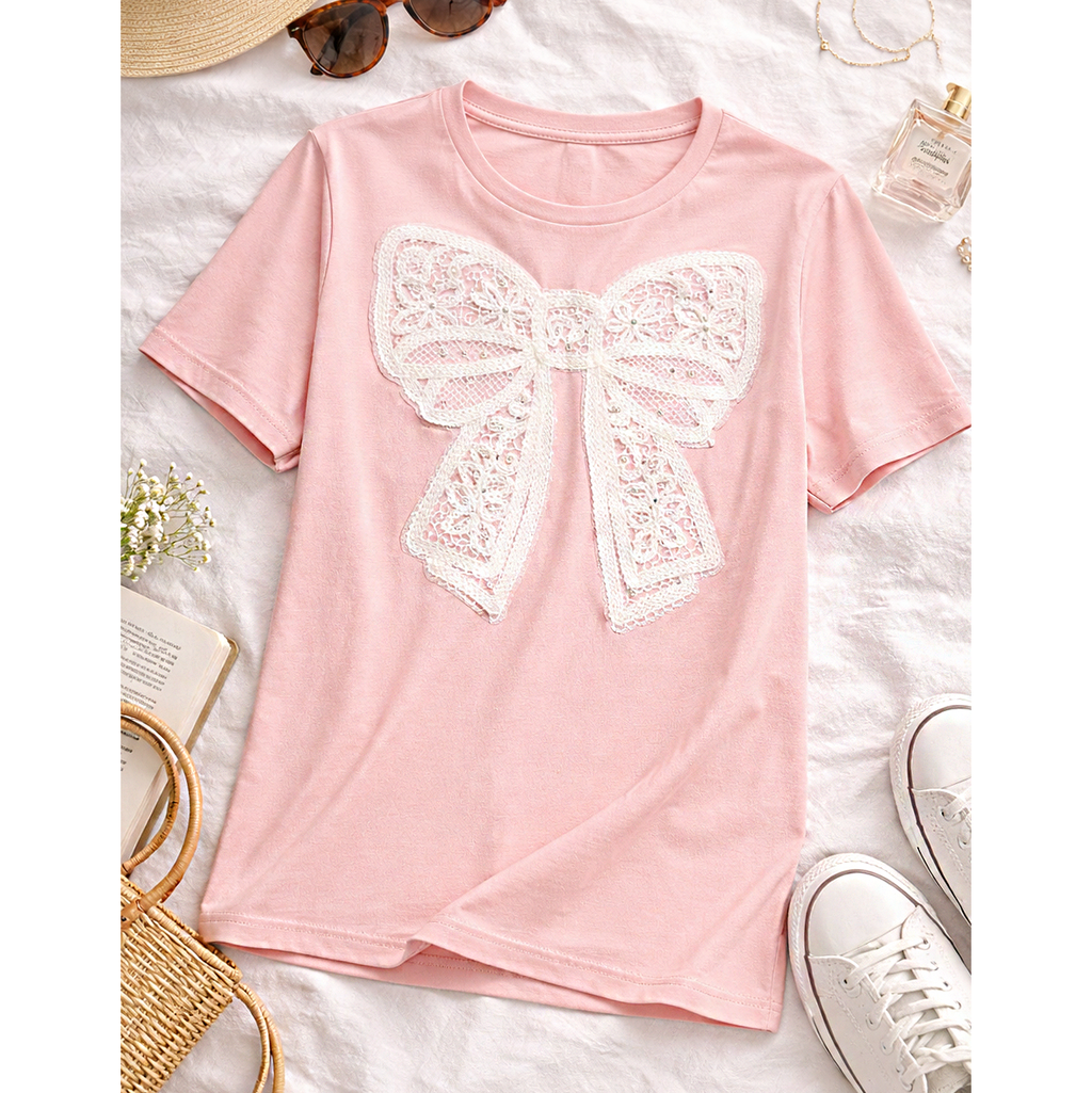Embellished Bow Tee