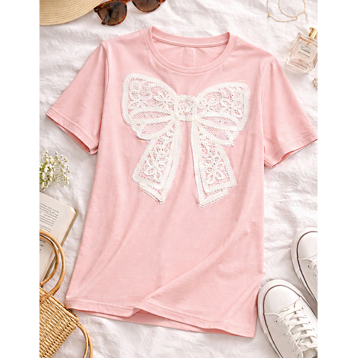Embellished Bow Tee