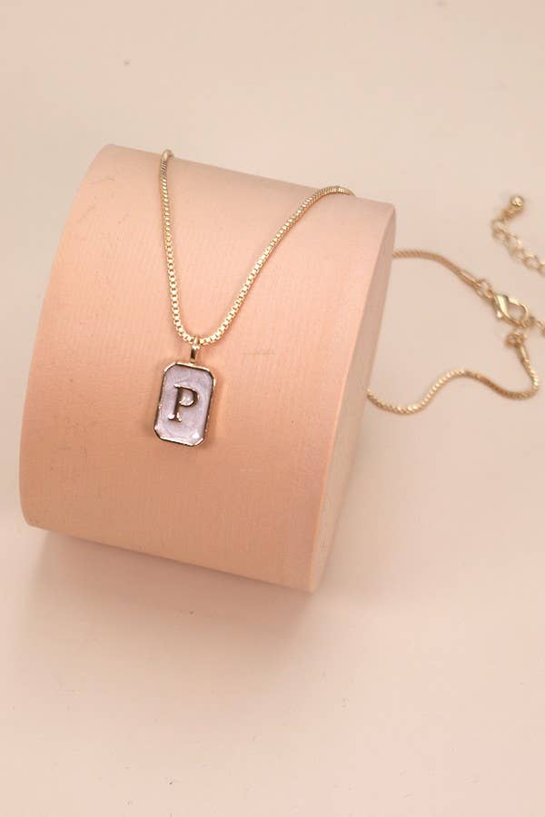 Monogram Initial Pearly Charm Necklace