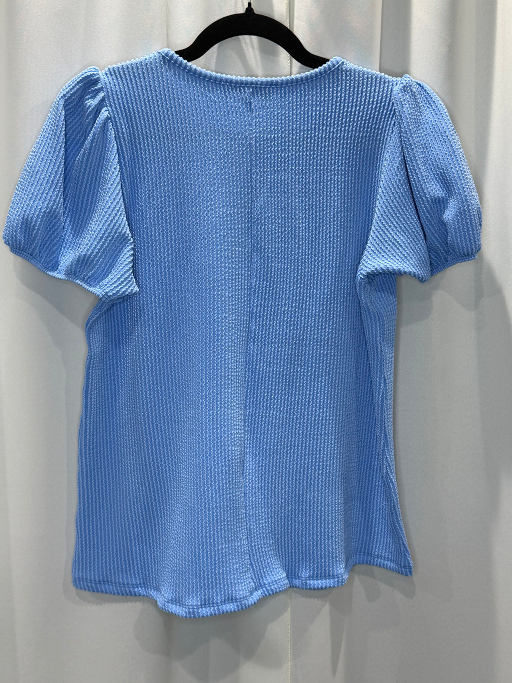 Ribbed Puff Sleeve Shirt