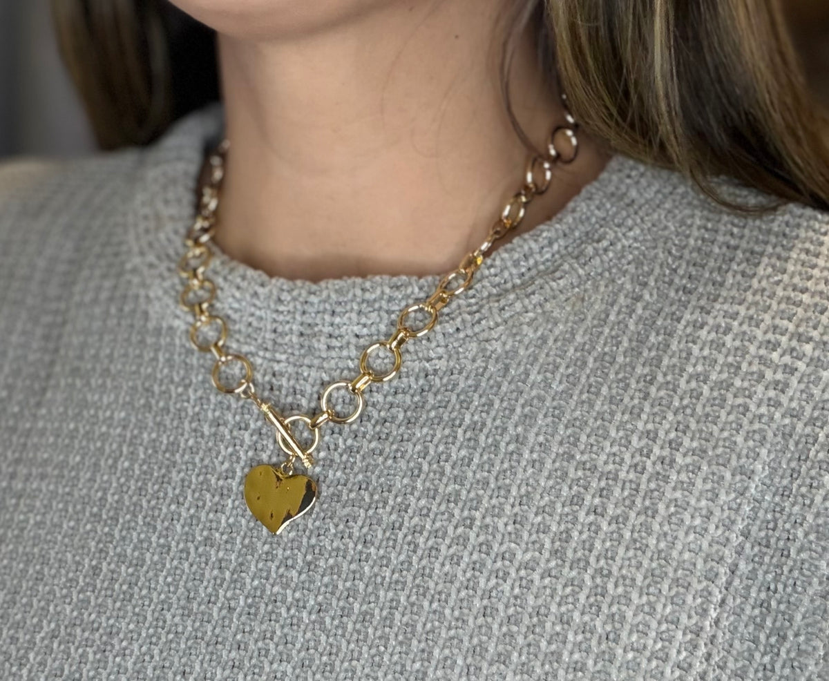 Hammered Heart Necklace