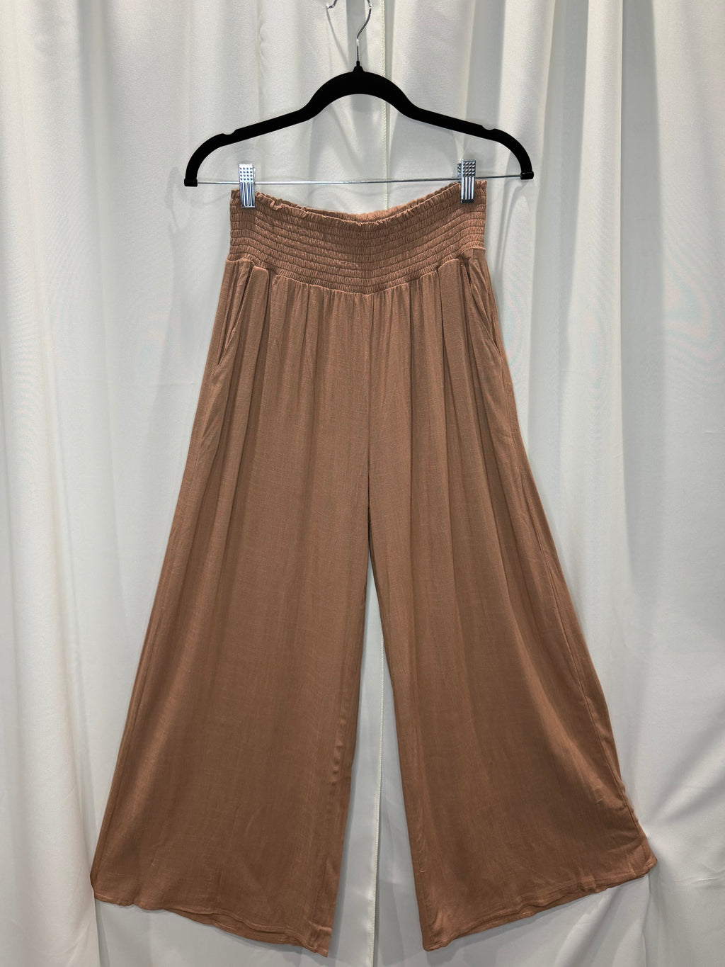 Smocked Waistband Wide Legged Pants