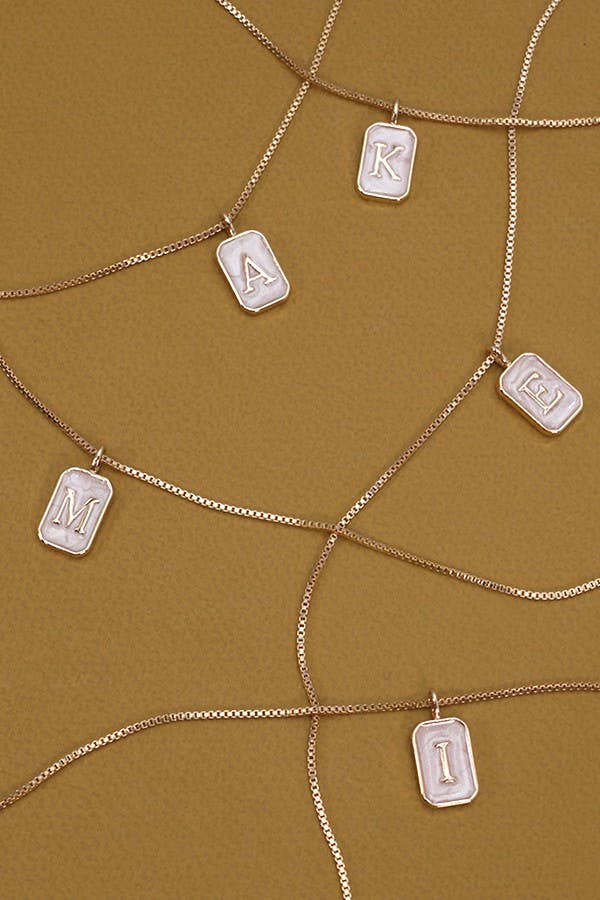 Monogram Initial Pearly Charm Necklace