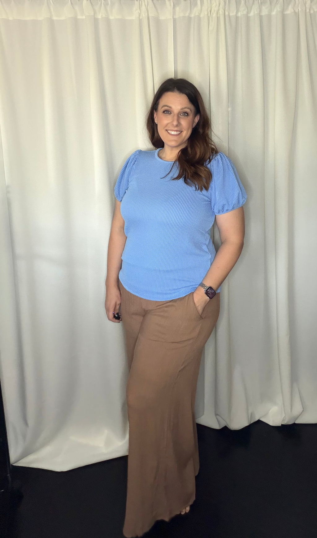 Smocked Waistband Wide Legged Pants
