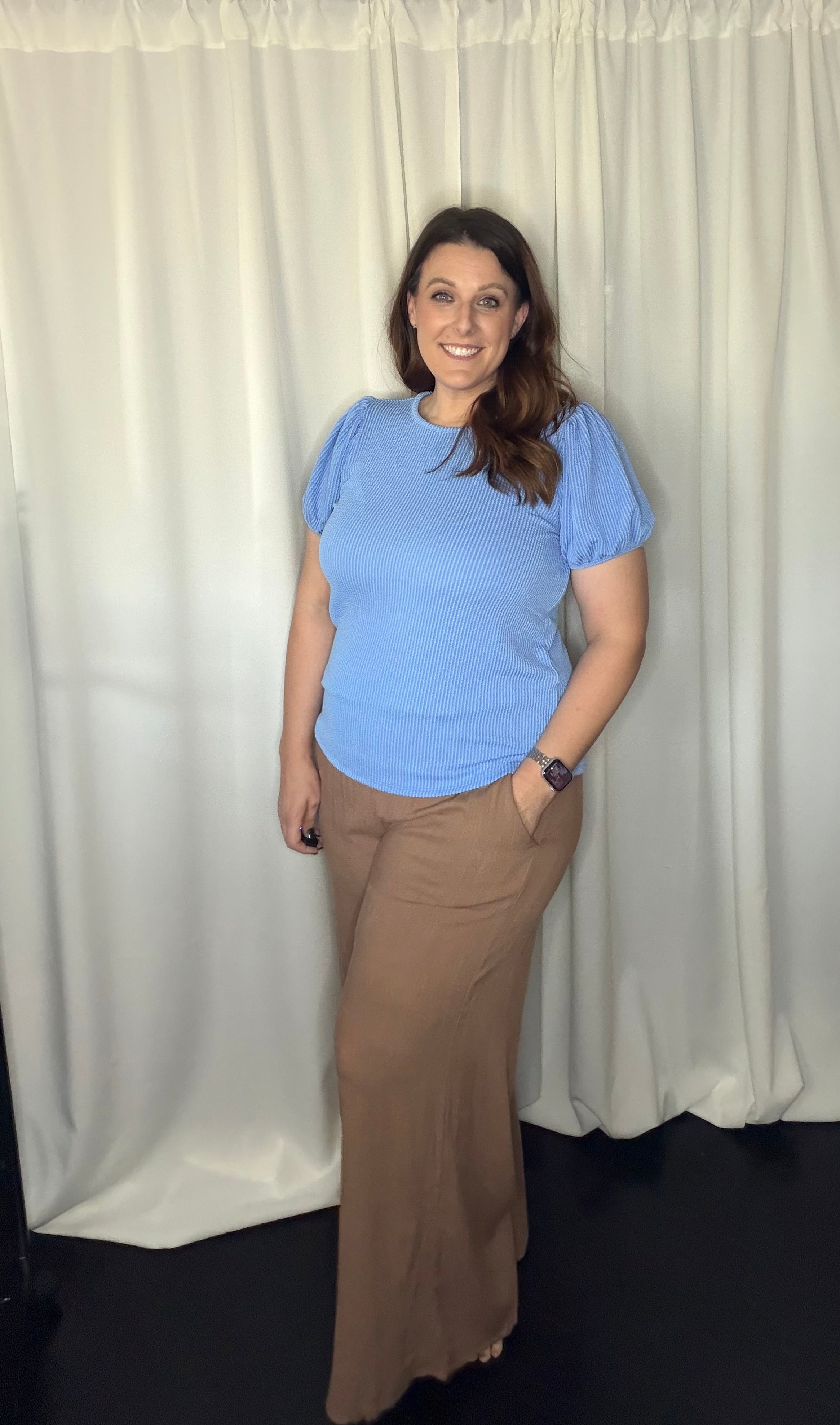 Smocked Waistband Wide Legged Pants