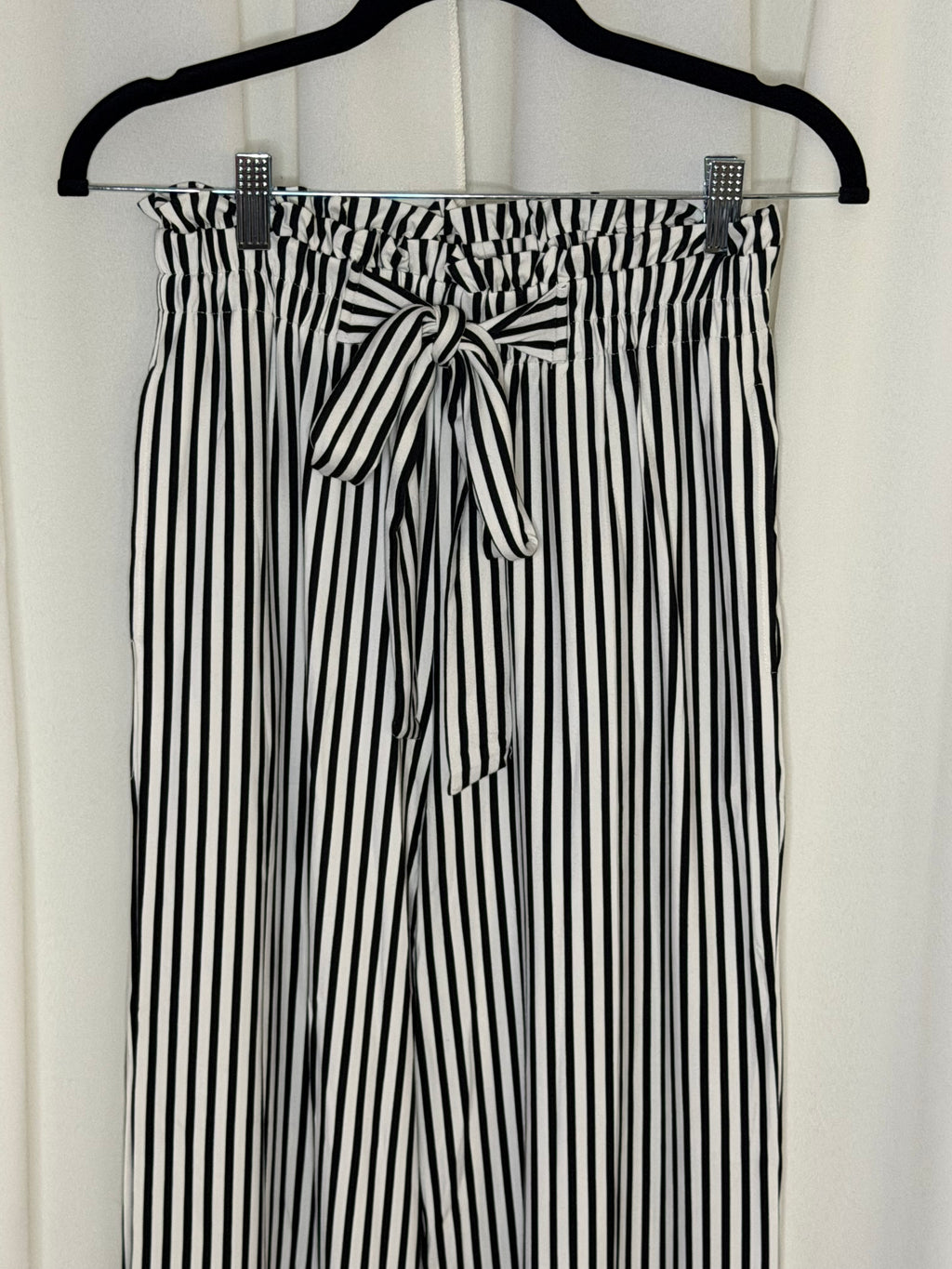 Stripe Tied High Waist Pants