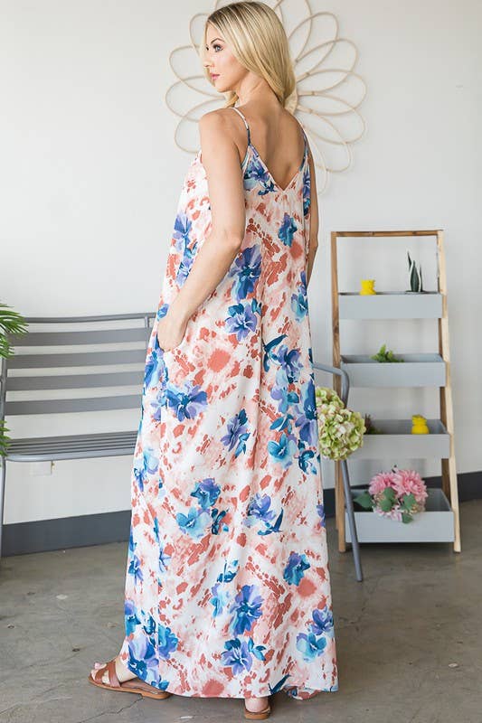 Mulit-Color Floral Maxi Dress