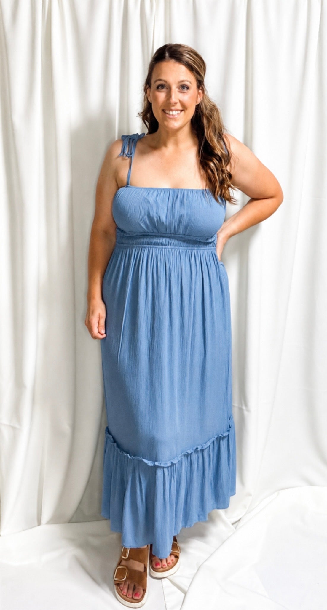 Smocked Waist Tiered Midaxi Dress