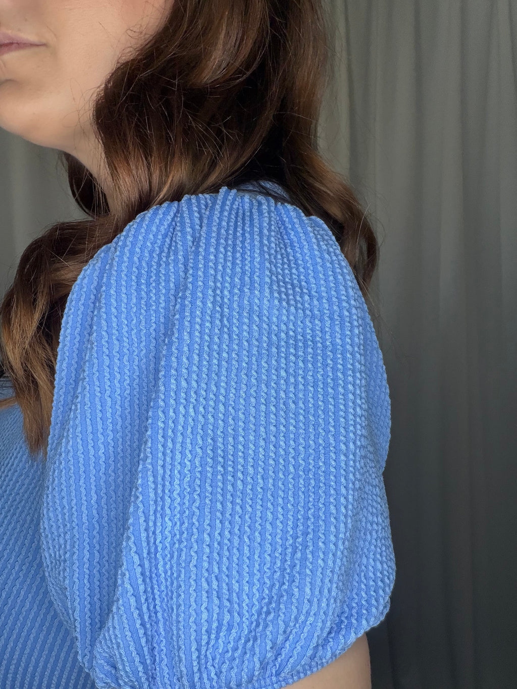 Ribbed Puff Sleeve Shirt