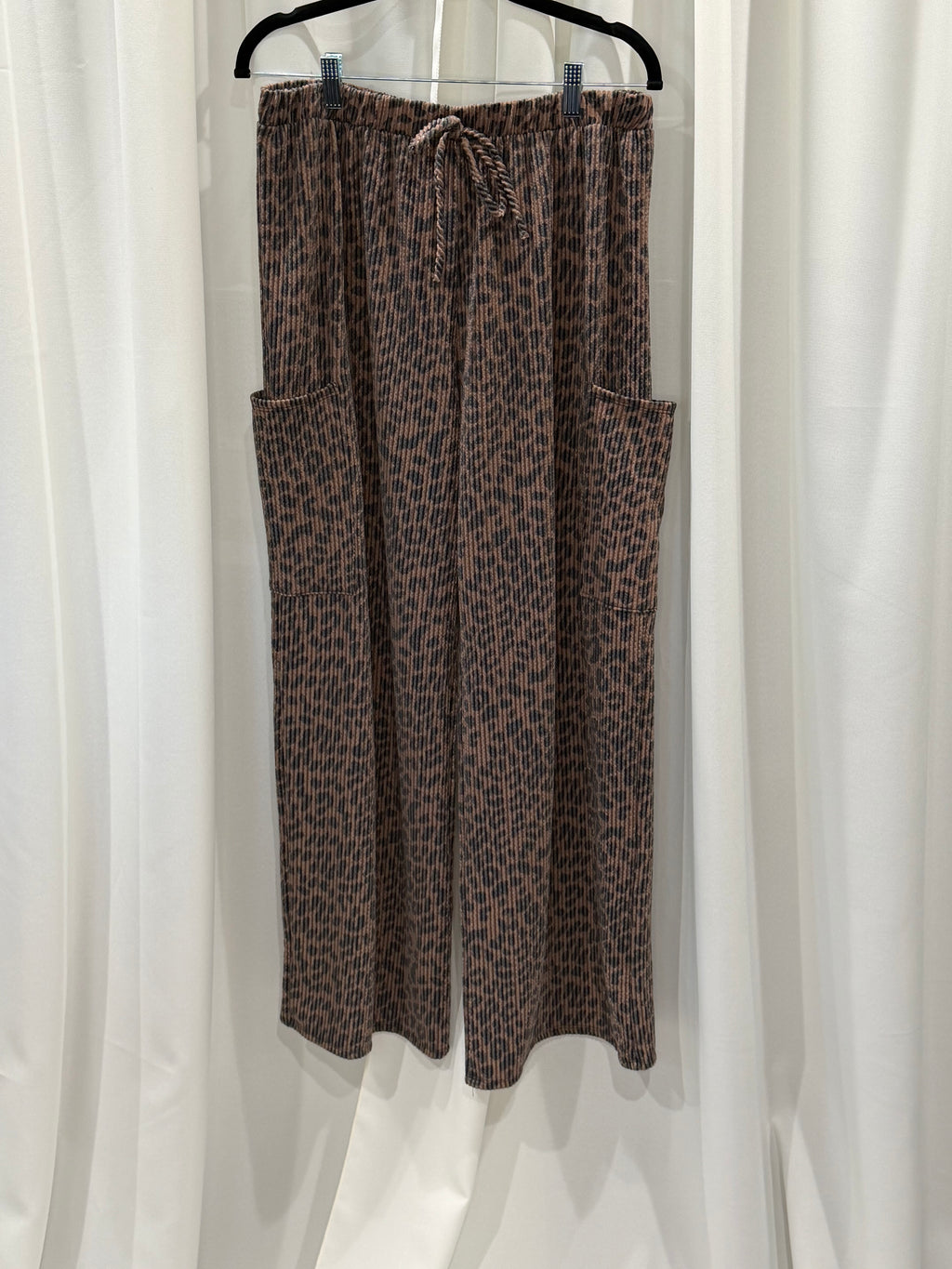Animal Print Ribbed Pants Plus Size