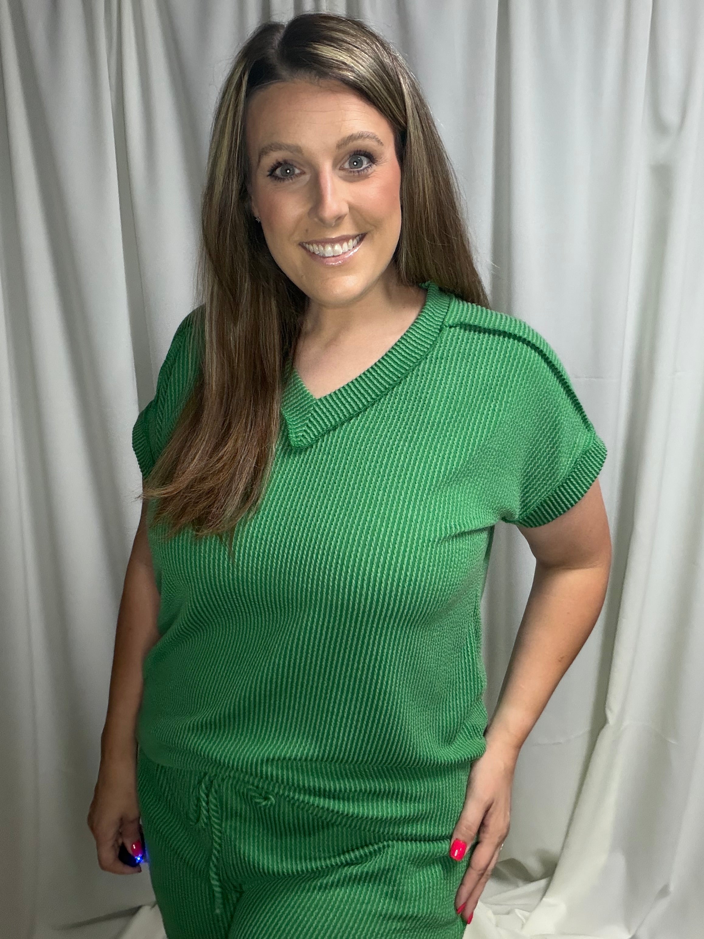 Ribbed Matching Short Set