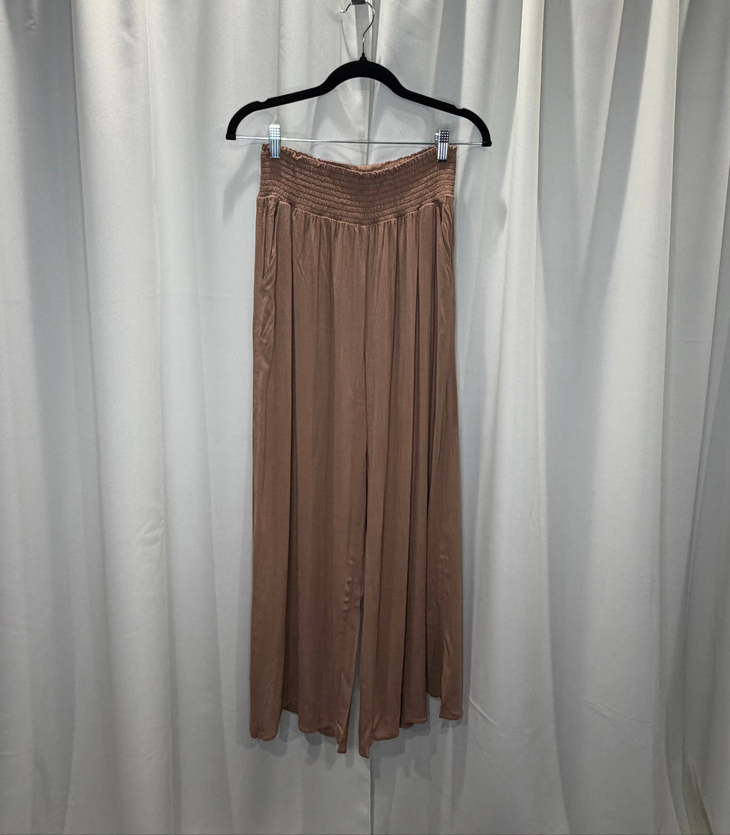 Smocked Waistband Wide Legged Pants