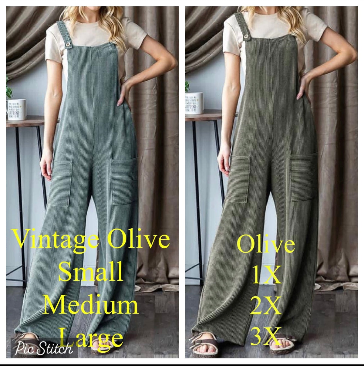Solid Ribbed Overalls