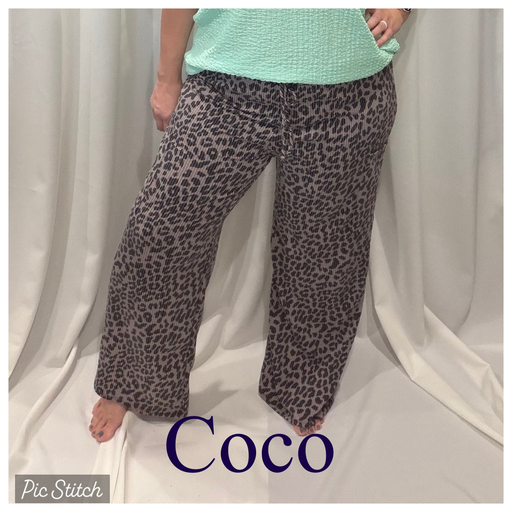 Animal Print Ribbed Pants