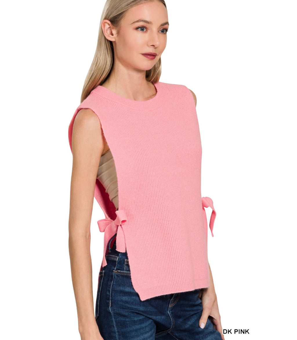 Side Tie Sweater Vest