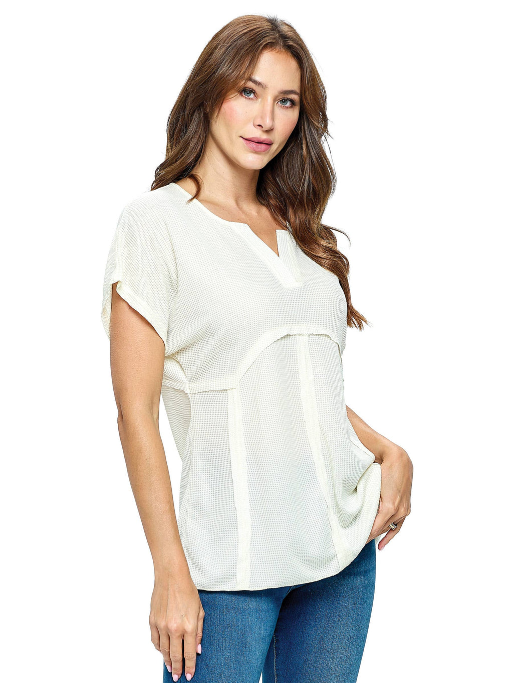 Waffle Knit Boho Top