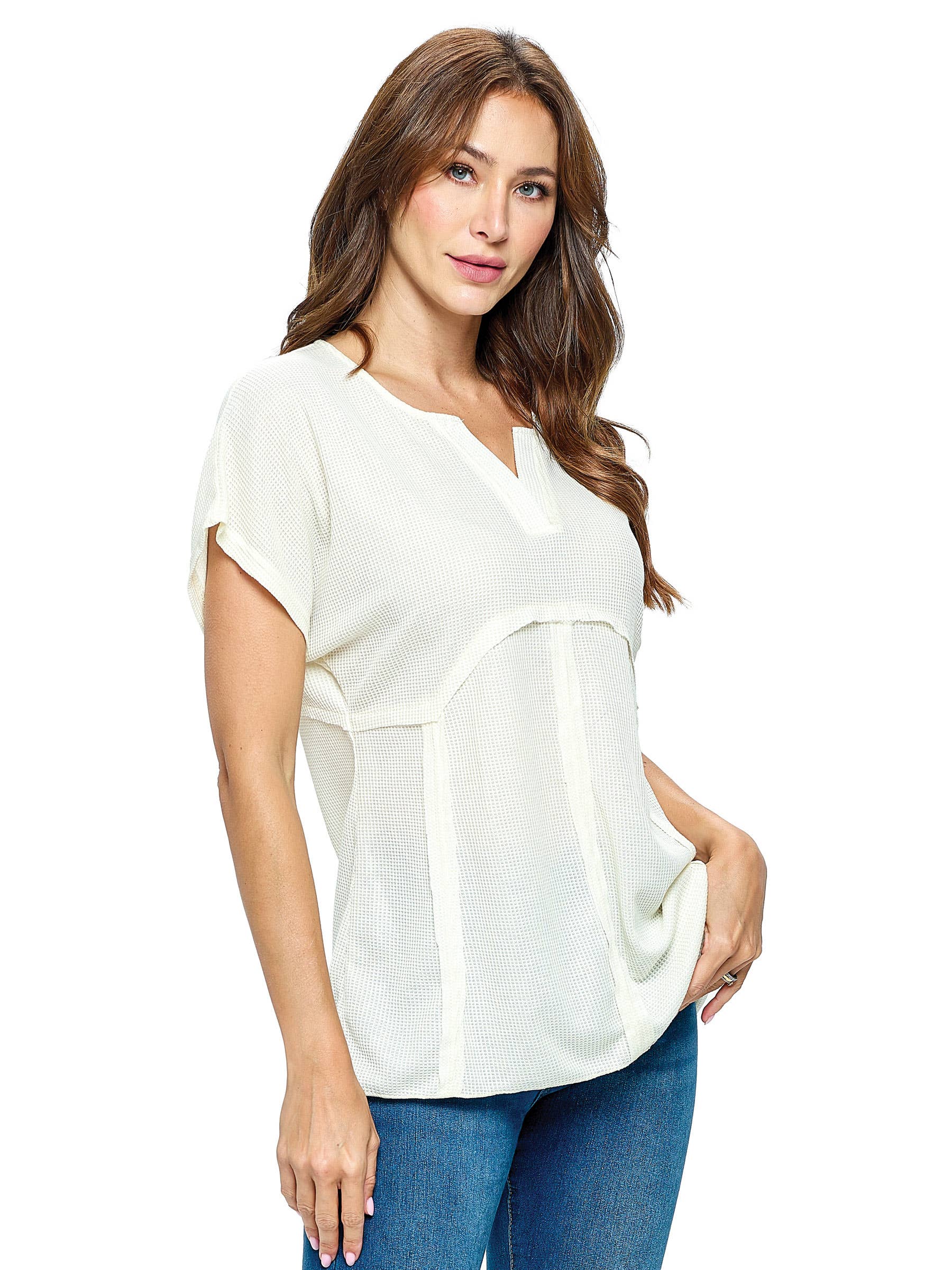 Waffle Knit Boho Top