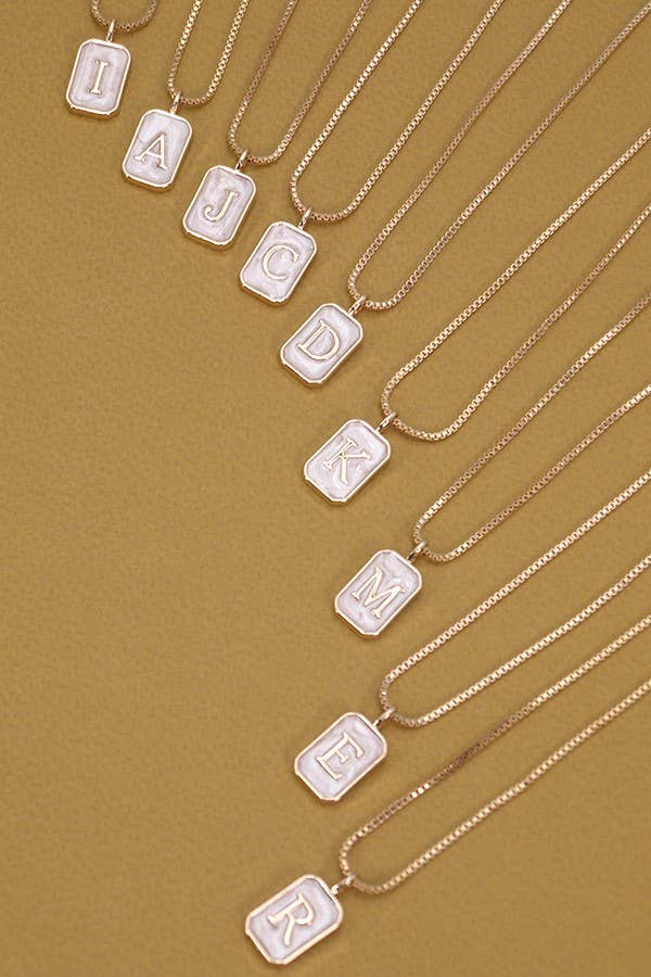 Monogram Initial Pearly Charm Necklace