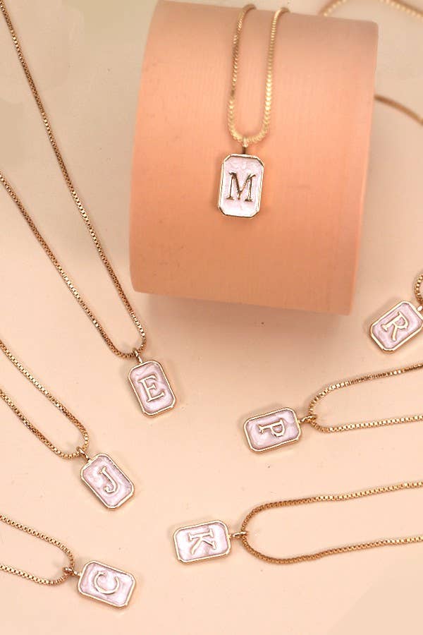 Monogram Initial Pearly Charm Necklace